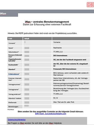 Formular zu Registrierung als Nutzer für die Projektkommunikationsplattform